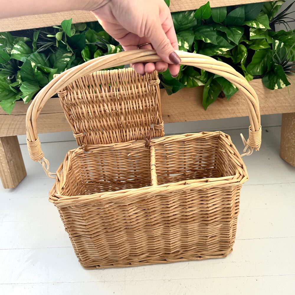 Small vintage handmade Wicker basket